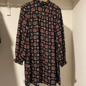 Loft Outlet Floral Print Mock Neck Dress Size L